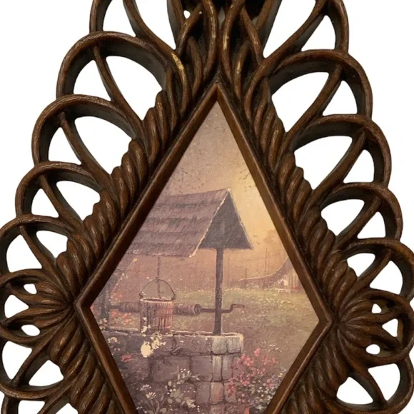 Vintage Burwood Wall Art 1975 - Set of 3 Cottage Chic Hangings - Picture 5 of 5